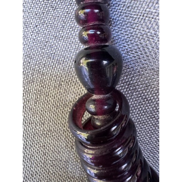 Vintage Style Chunky Purple Glass Bead Statement Necklace - Picture 4 of 7